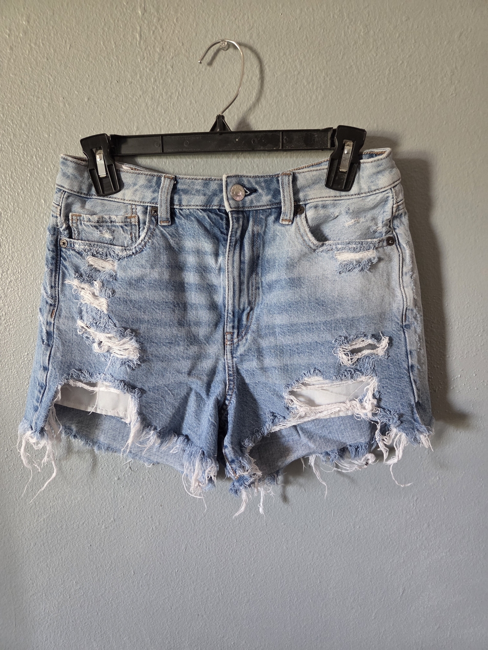 American Eagle Outfitters Light Blue Distressed Denim Cutoff Shorts